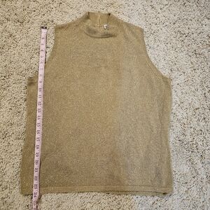 Gold Sleeveless Mock-neck Top